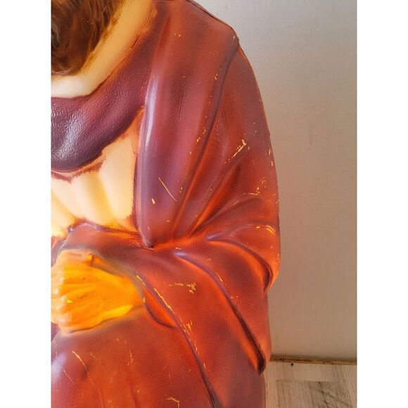 Vintage nativity scene Joseph father Jesus blow mold lawn Decor Xmas - Picture 6 of 15